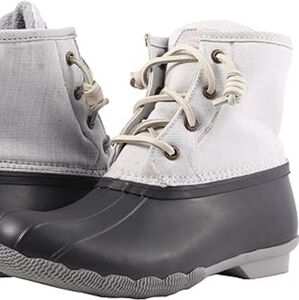 🌙 Sperry Women's Saltwater Canvas Rain Boot, Grey